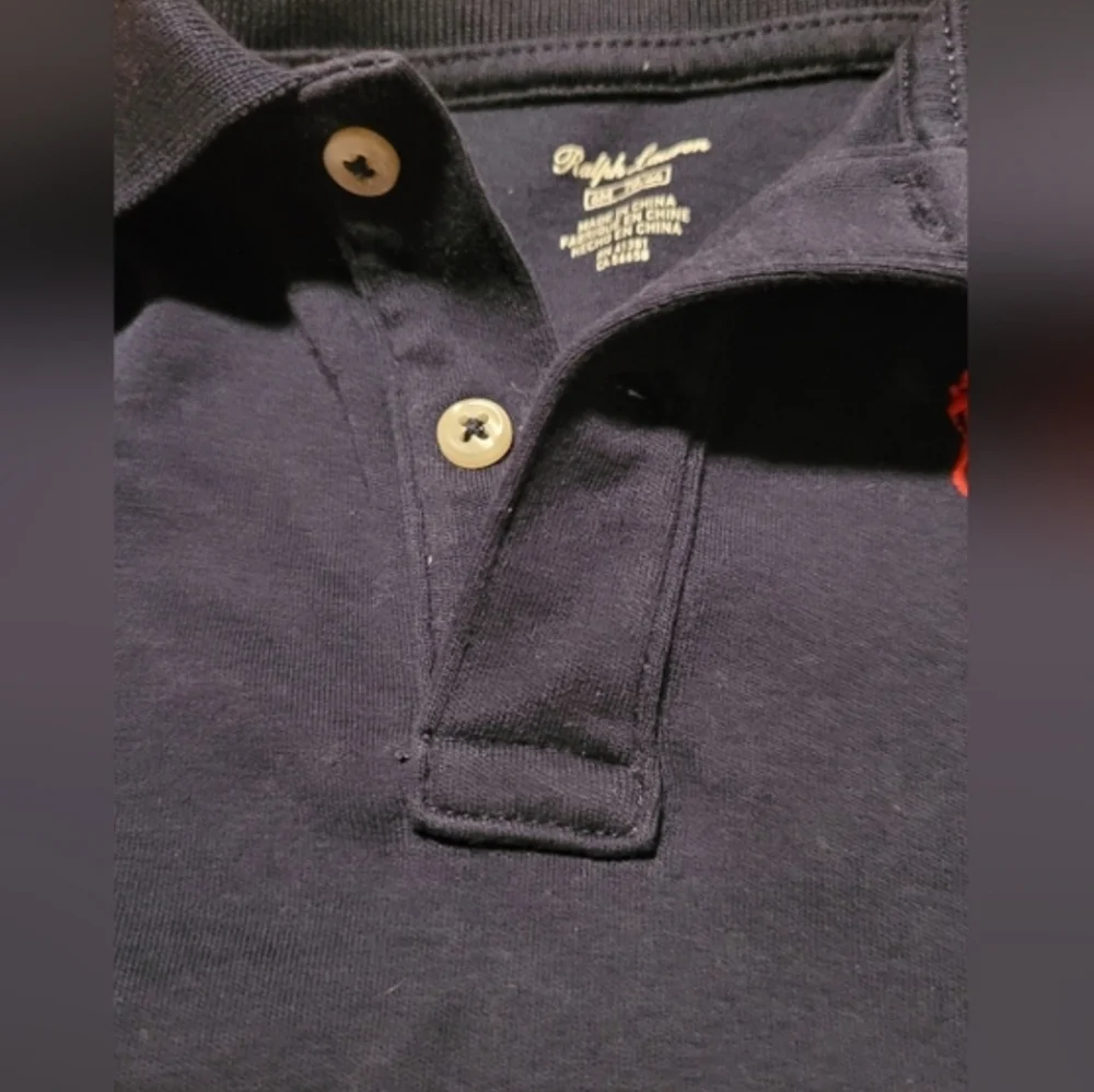Vintage Ralph Lauren 100% Cotton Navy Blue Polo Shirt & Pink Size 6 Months Baby